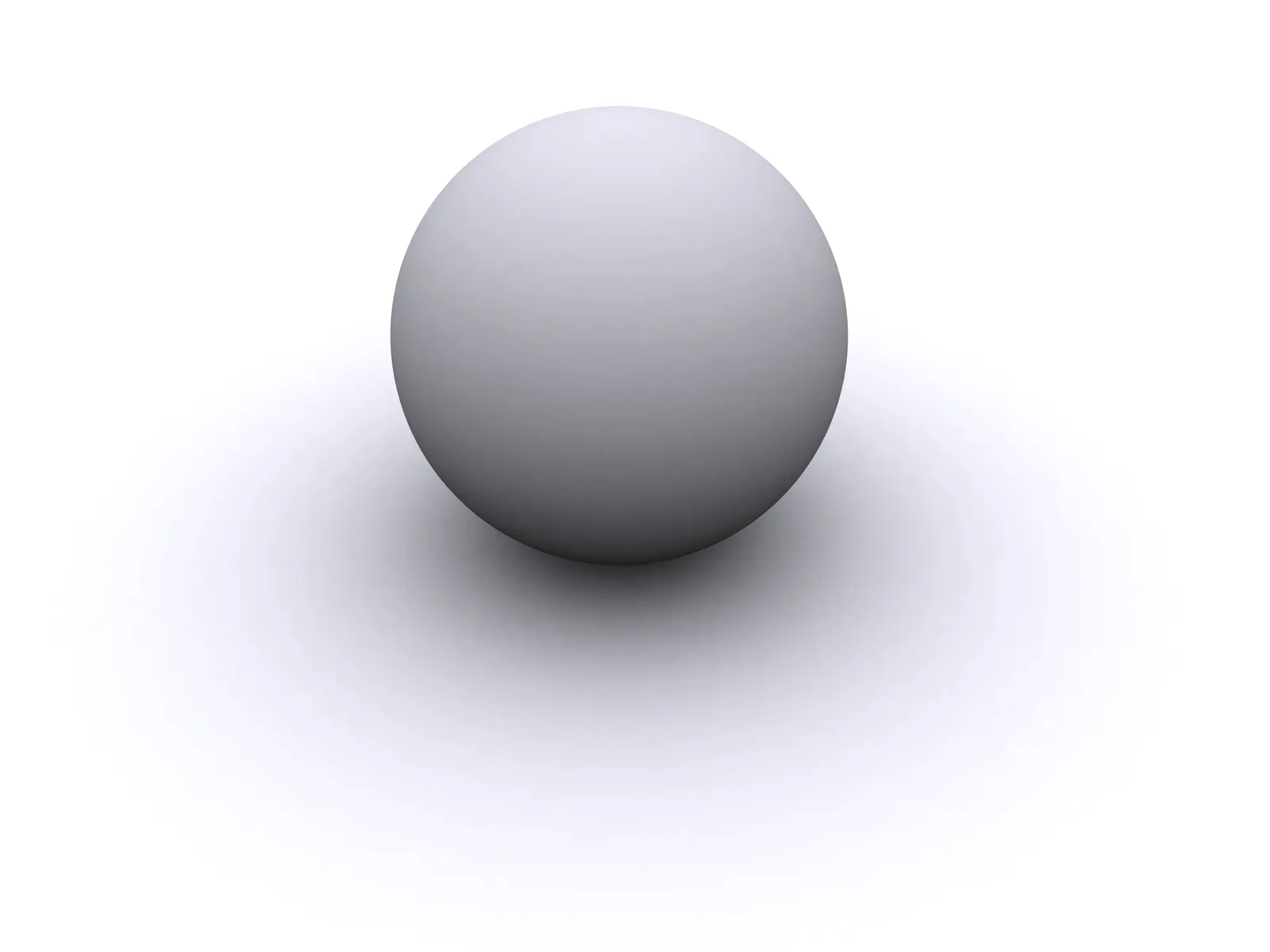 Smooth grey 3D sphere with a soft shadow on a white background