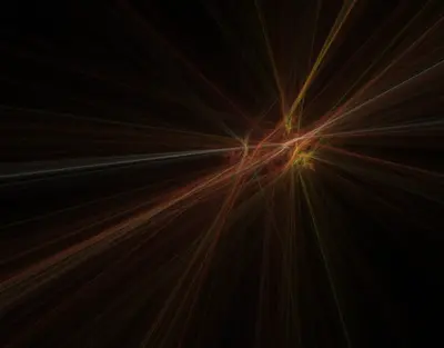 Abstract orange and yellow light rays radiating across a black background