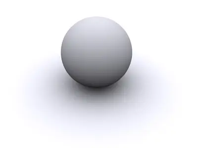 Smooth grey 3D sphere with a soft shadow on a white background